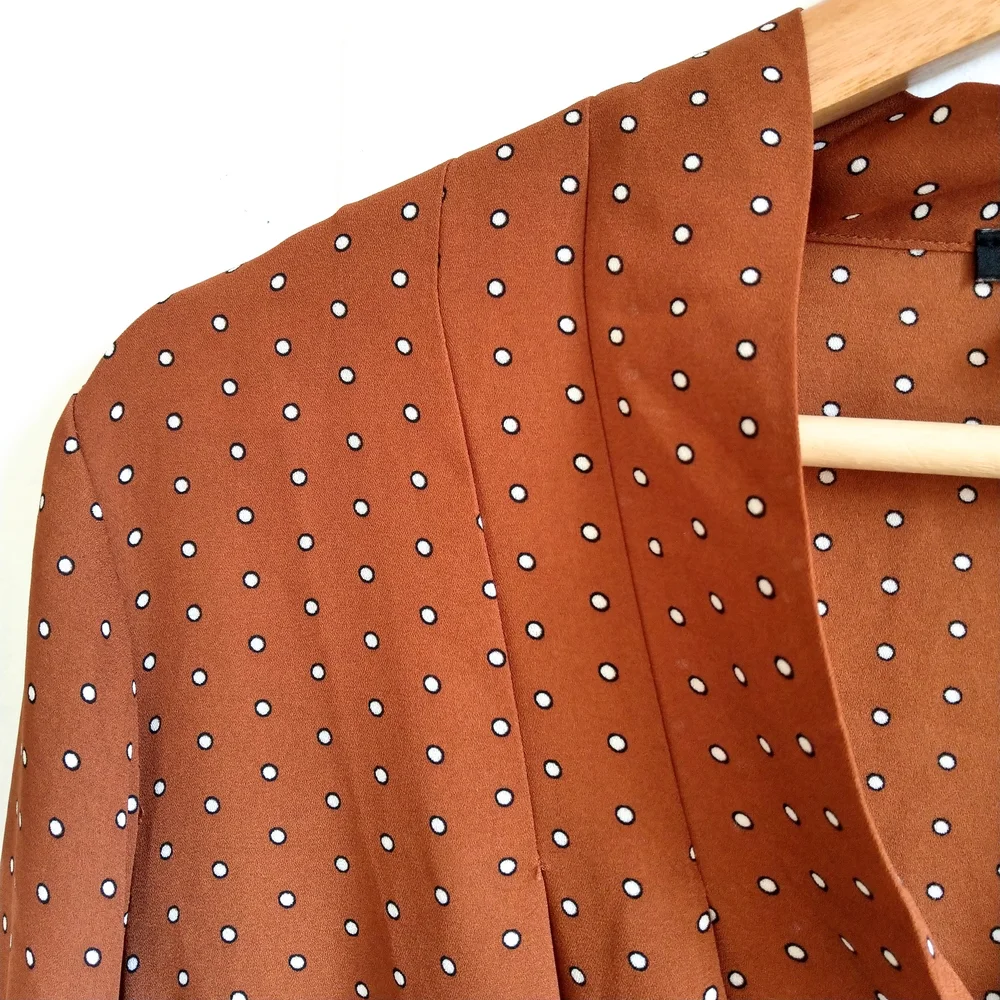 ☆ ANN TAYLOR Copper Polka Dot Blouse